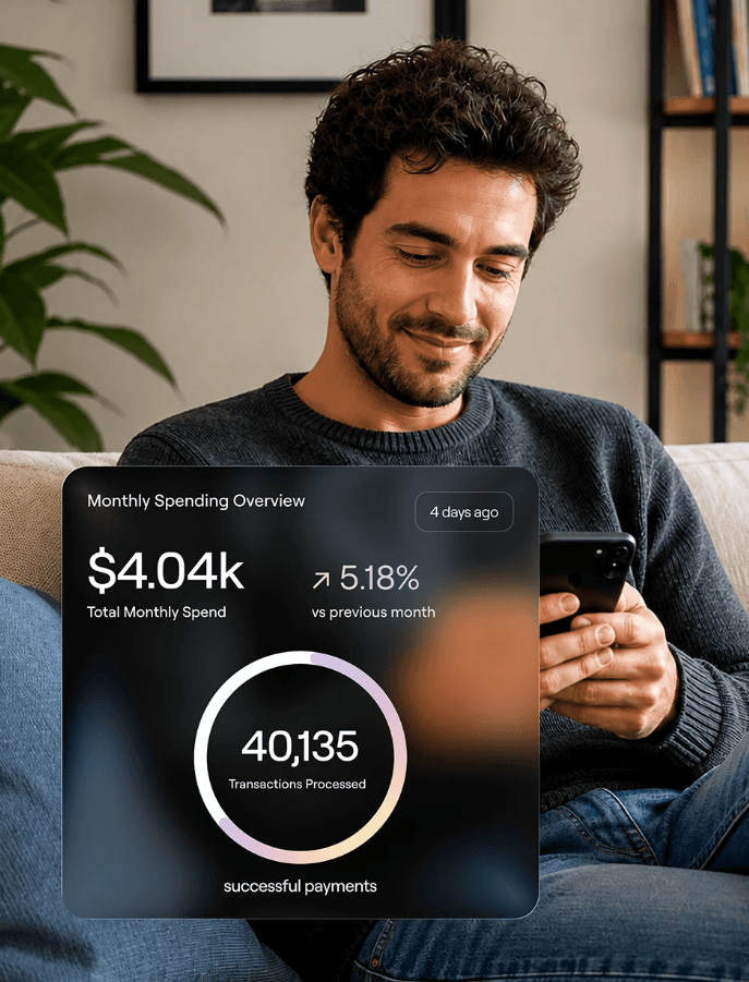 Person checking monthly spending on a phone